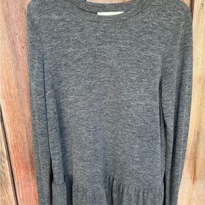 **NWT** Loft Gray Long Sleeve Peplum Top Size Medium